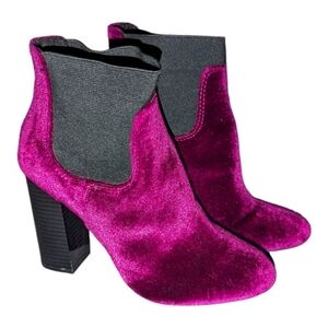 7 • Call It Spring • Purple Block Heel Ankle Booties